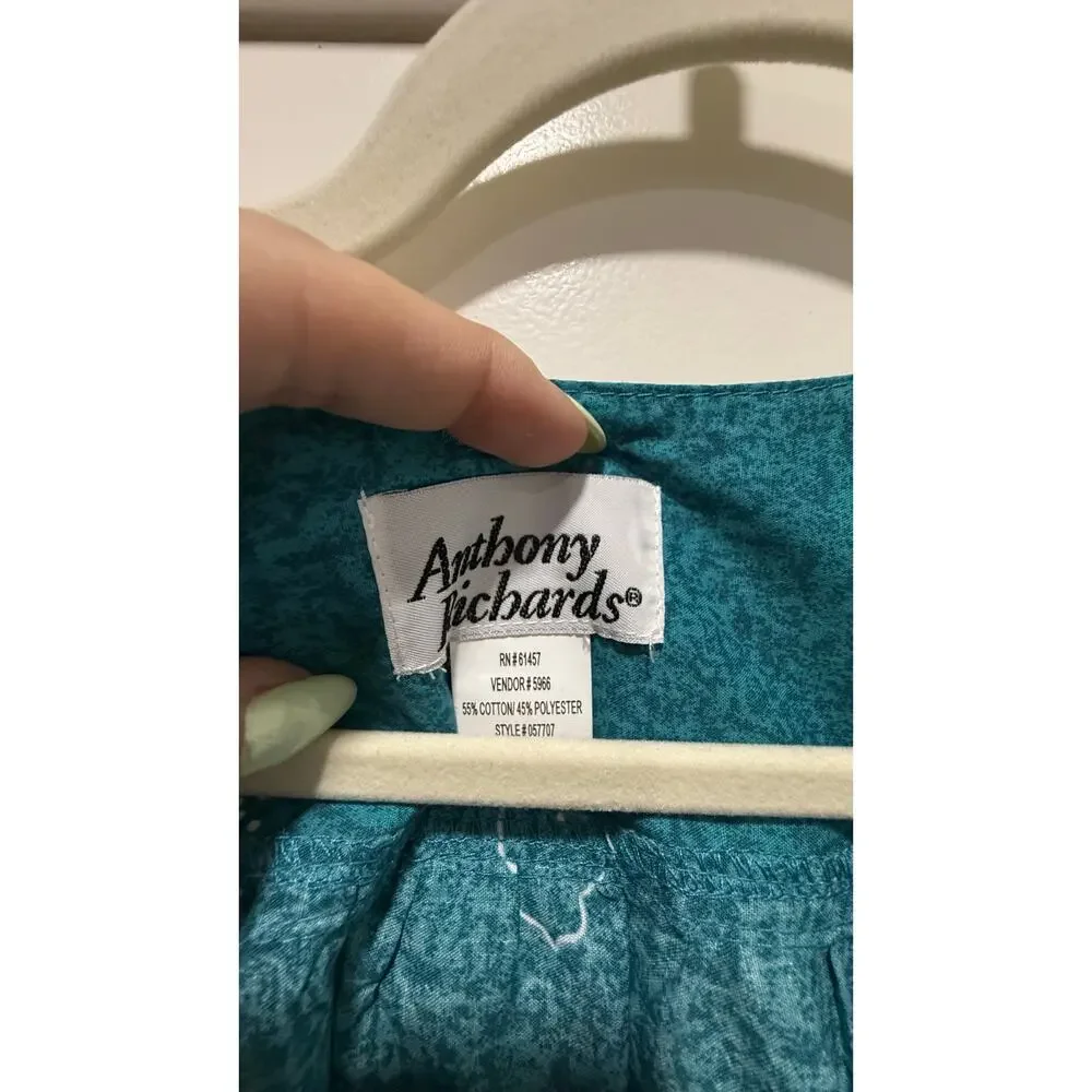 Anthony Richards Tropical Floral Dress – Teal – Size Medium - Picture 3 of 4